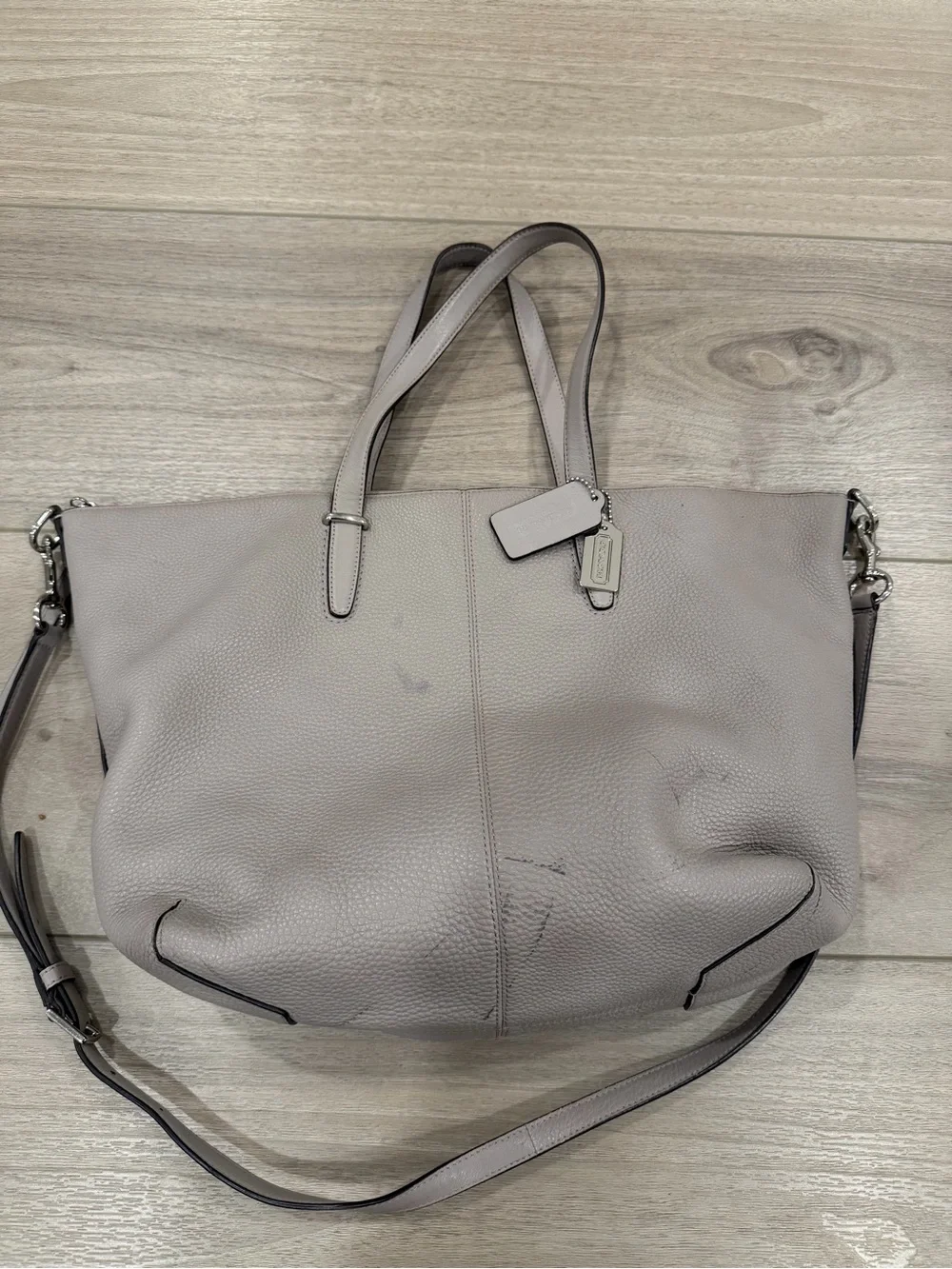 COACH Bleeker Cooper Pebbled Leather Satchel Tote